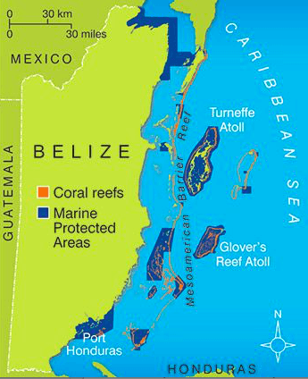 belize atoll map